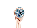 Rose gold Two-Stone Pear Aquamarine Bypass Ring with Prong Setting_11
