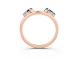Rose gold Two-Stone Pear Aquamarine Bypass Ring with Prong Setting_9