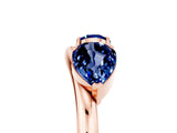 Rose gold Two-Stone Pear Blue Sapphire Bypass Ring with Prong Setting_11