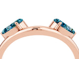 Rose gold Two-Stone Pear Blue Topaz Bypass Ring with Prong Setting_10