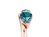 Rose gold Two-Stone Pear Blue Topaz Bypass Ring with Prong Setting_11