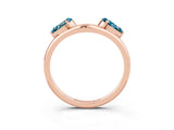 Rose gold Two-Stone Pear Blue Topaz Bypass Ring with Prong Setting_9
