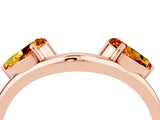 Rose gold Two-Stone Pear Citrine Bypass Ring with Prong Setting_10