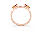Rose gold Two-Stone Pear Citrine Bypass Ring with Prong Setting_9
