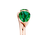 Rose gold Two-Stone Pear Emerald Bypass Ring with Prong Setting_11