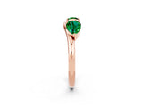 Rose gold Two-Stone Pear Emerald Bypass Ring with Prong Setting_8