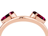 Rose gold Two-Stone Pear Garnet Bypass Ring with Prong Setting_10