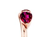 Rose gold Two-Stone Pear Garnet Bypass Ring with Prong Setting_11