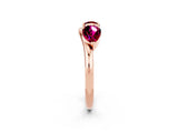 Rose gold Two-Stone Pear Garnet Bypass Ring with Prong Setting_8