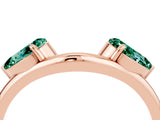 Rose gold Two-Stone Pear Green Sapphire Bypass Ring with Prong Setting_10