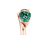 Rose gold Two-Stone Pear Green Sapphire Bypass Ring with Prong Setting_11