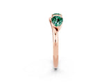 Rose gold Two-Stone Pear Green Sapphire Bypass Ring with Prong Setting_8