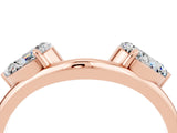 Rose gold Two-Stone Pear Moissanite Bypass Ring with Prong Setting_10