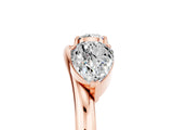 Rose gold Two-Stone Pear Moissanite Bypass Ring with Prong Setting_11