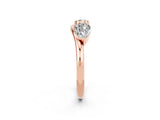 Rose gold Two-Stone Pear Moissanite Bypass Ring with Prong Setting_8