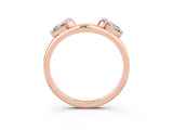 Rose gold Two-Stone Pear Moissanite Bypass Ring with Prong Setting_9