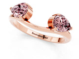 Rose gold Two-Stone Pear Morganite Bypass Ring with Prong Setting_7