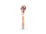 Rose gold Two-Stone Pear Morganite Bypass Ring with Prong Setting_8