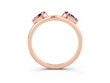 Rose gold Two-Stone Pear Morganite Bypass Ring with Prong Setting_9