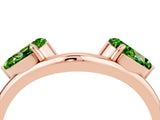 Rose gold Two-Stone Pear Peridot Bypass Ring with Prong Setting_10