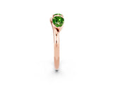 Rose gold Two-Stone Pear Peridot Bypass Ring with Prong Setting_8