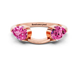 Rose gold Two-Stone Pear Pink Sapphire Bypass Ring with Prong Setting_18