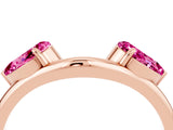 Rose gold Two-Stone Pear Pink Sapphire Bypass Ring with Prong Setting_22
