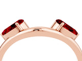 Rose gold Two-Stone Pear Ruby Bypass Ring with Prong Setting_10