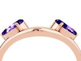 Rose gold Two-Stone Pear Tanzanite Bypass Ring with Prong Setting_10