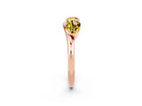 Rose gold Two-Stone Pear Yellow Sapphire Bypass Ring with Prong Setting_20