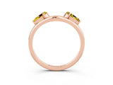 Rose gold Two-Stone Pear Yellow Sapphire Bypass Ring with Prong Setting_21