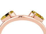 Rose gold Two-Stone Pear Yellow Sapphire Bypass Ring with Prong Setting_22