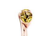 Rose gold Two-Stone Pear Yellow Sapphire Bypass Ring with Prong Setting_23