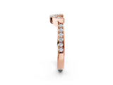 Rose gold U-Shaped Pavé Round Diamond Contour Band with Shared Prong Setting_18
