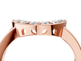 Rose gold U-Shaped Pavé Round Diamond Contour Band with Shared Prong Setting_20