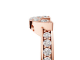 Rose gold U-Shaped Pavé Round Diamond Contour Band with Shared Prong Setting_21