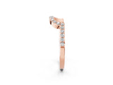 Rose gold U-Shaped Pavé Round Diamond Contour Band_6