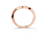 Rose gold U-Shaped Pavé Round Diamond Contour Band_7