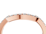 Rose gold U-Shaped Pavé Round Diamond Contour Band_8