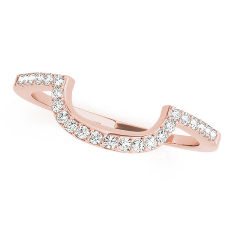 Rose gold U-Shaped Pavé Round Diamond Contour Band
