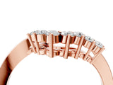 Rose gold V-Shaped Diamond Accent Band with Round Brilliant Stones and Prong Setting_8