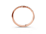 Rose gold V-Shaped Diamond Cluster Curved Band with Round Brilliant Cut Stones and Prong Setting_12