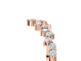 Rose gold V-Shaped Diamond Cluster Curved Band with Round Brilliant Cut Stones and Prong Setting_14