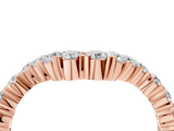 Rose gold V-Shaped Diamond Round Cut Pavé Band with Prong Setting_8