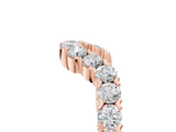 Rose gold V-Shaped Diamond Round Cut Pavé Band with Prong Setting_9