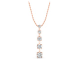 Rose gold Vertical Bar Pendant with Round Brilliant Diamonds in Prong Setting_7