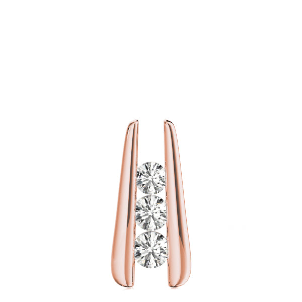 Rose gold Vertical Channel Set Round Diamond Pendant 1