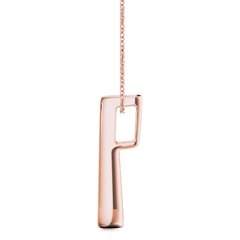 Rose gold Vertical Channel Set Round Diamond Pendant 2