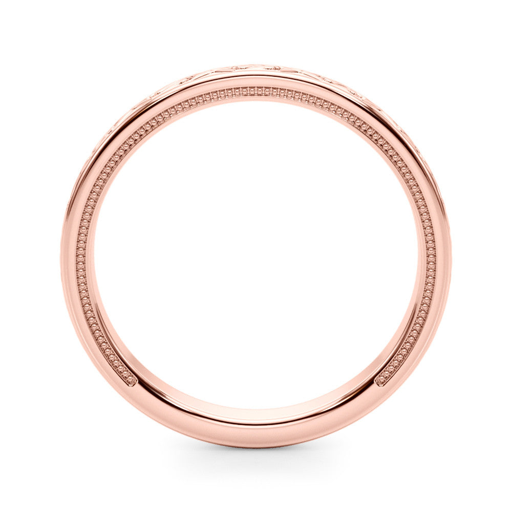 Rose gold Vintage Engraved Milgrain Band 1