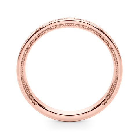 Rose gold Vintage Engraved Milgrain Band 1